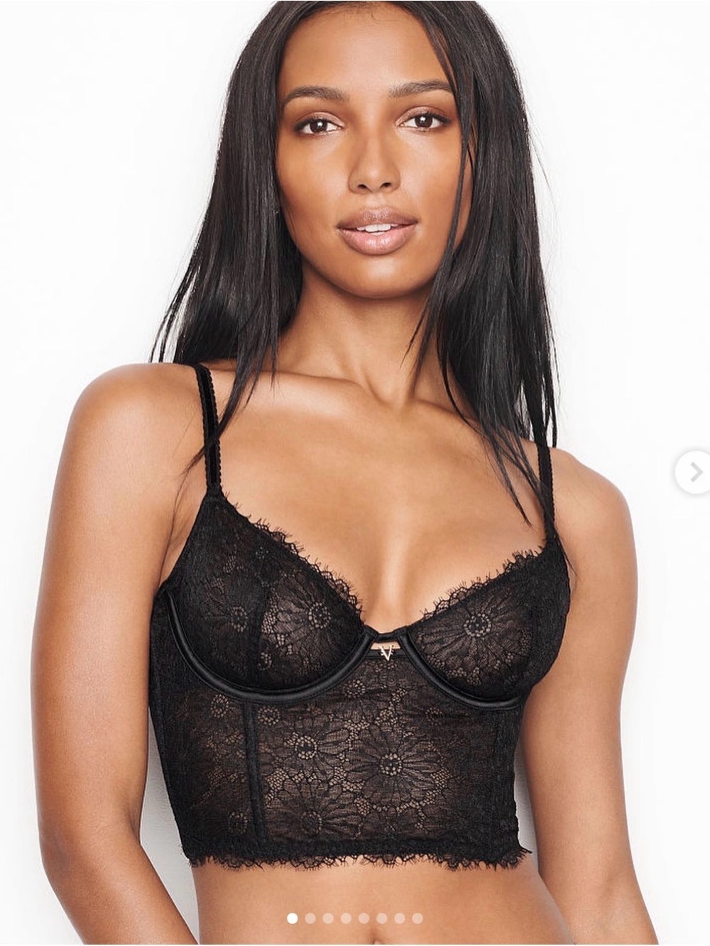 Victorias Secret Black Lace Bra Corset Lingerie Size 32B Underwire Bralette